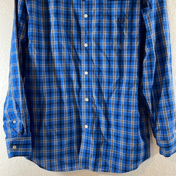 Chaps Blue Plaid Easy Care Button Front Long Sleeves Pocket Shirt Size Large NEW - Picture 3 of 10